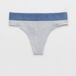 Aerie Blue and Gray Thong. Medium